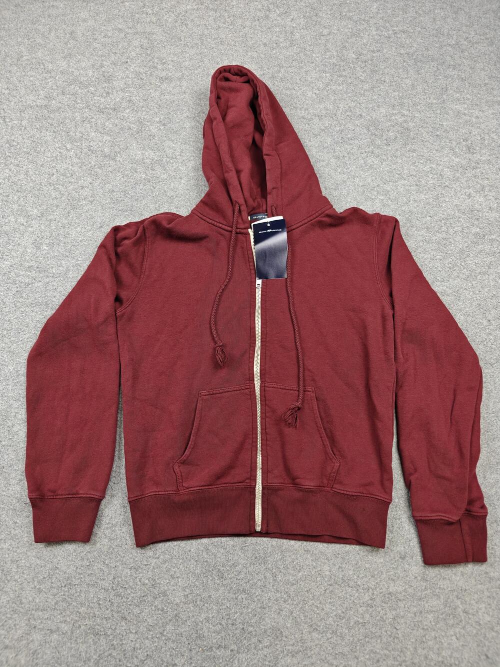 Brandy Melville Hoodie Womens Small/Medium Red Full Zip Fleece Hooded Relaxed